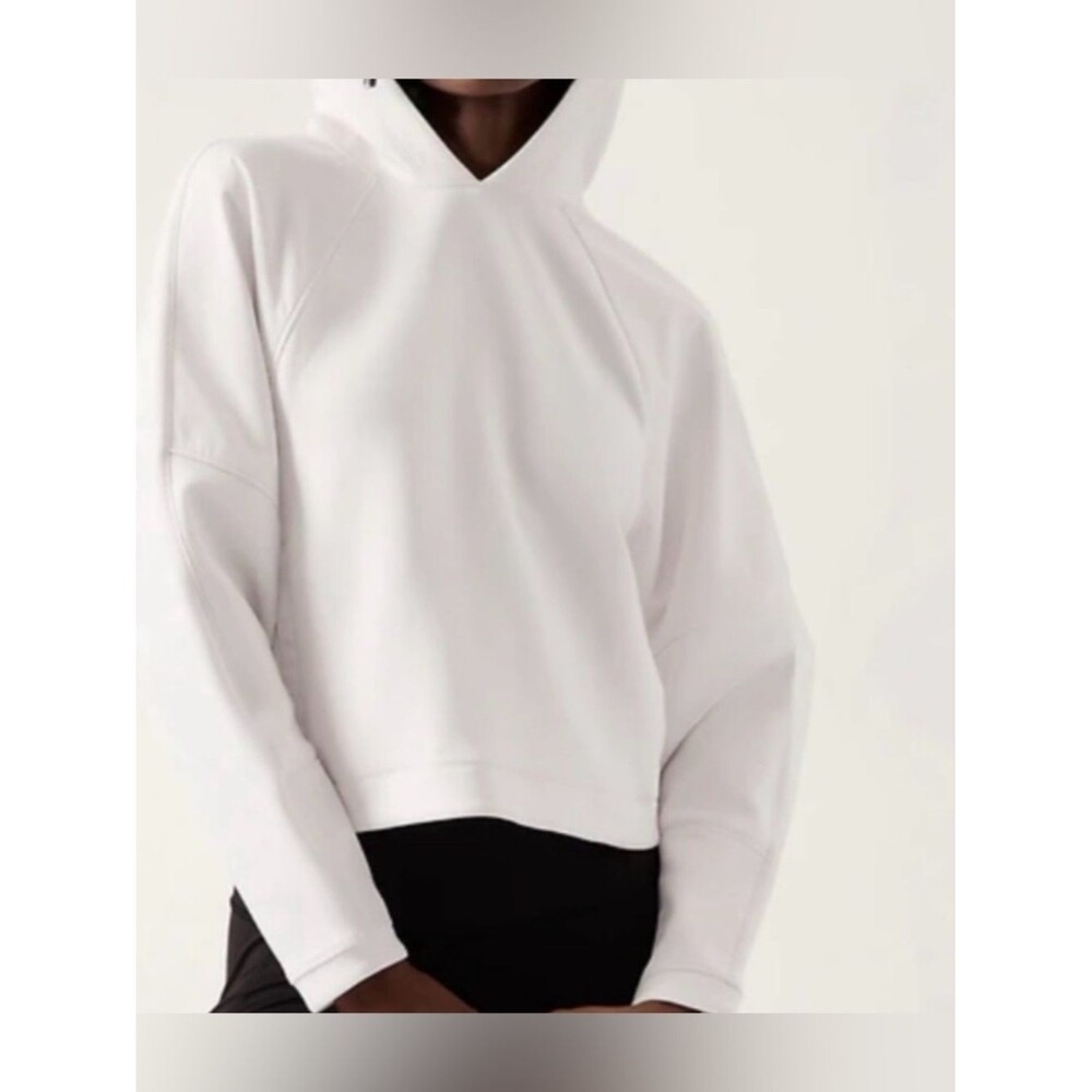 Athleta Get Set Sweatshirt Hoodie in Off-White SZ XS